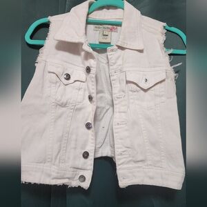 Paris Blues White Denim Overalls Lightweight High-Waisted